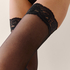 Stay Ups 30 Denier Lace Anti Ladder, Black