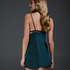 Satin Holly slip dress, Green