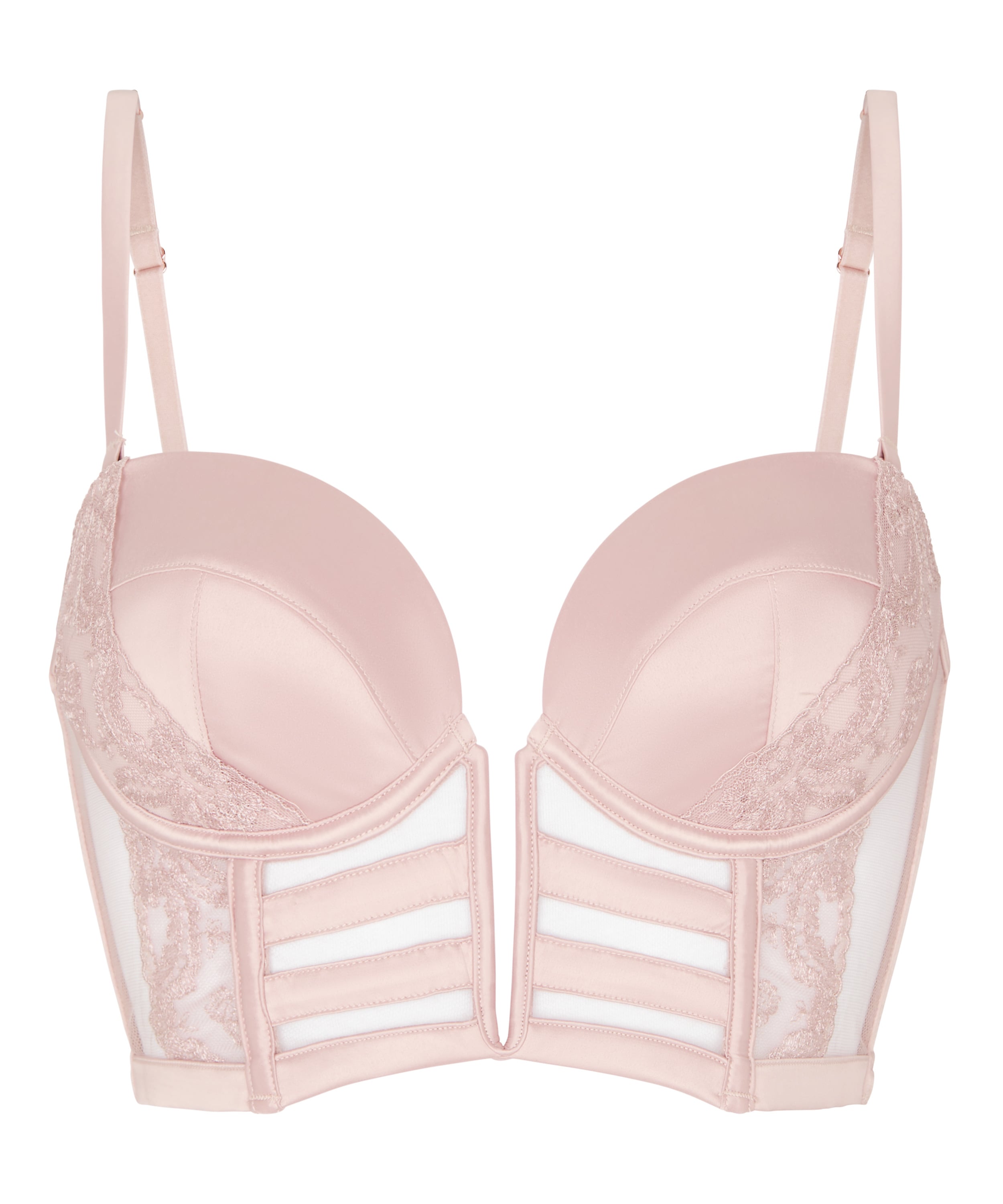 Padded Underwired Longline Bra Rosa, Pink, main