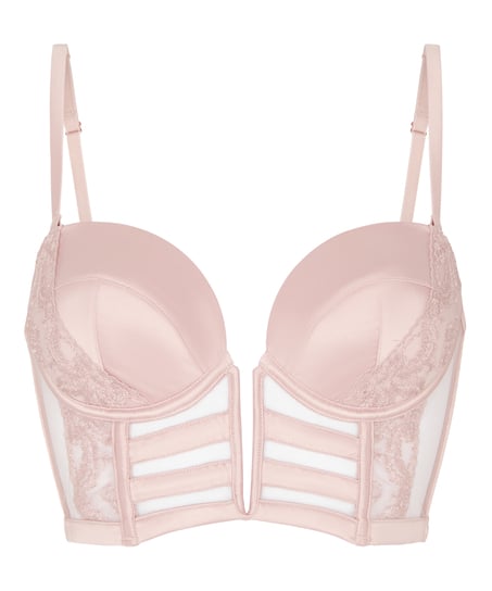 Padded Underwired Longline Bra Rosa, Pink