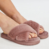 Fake Fur Slippers, Purple
