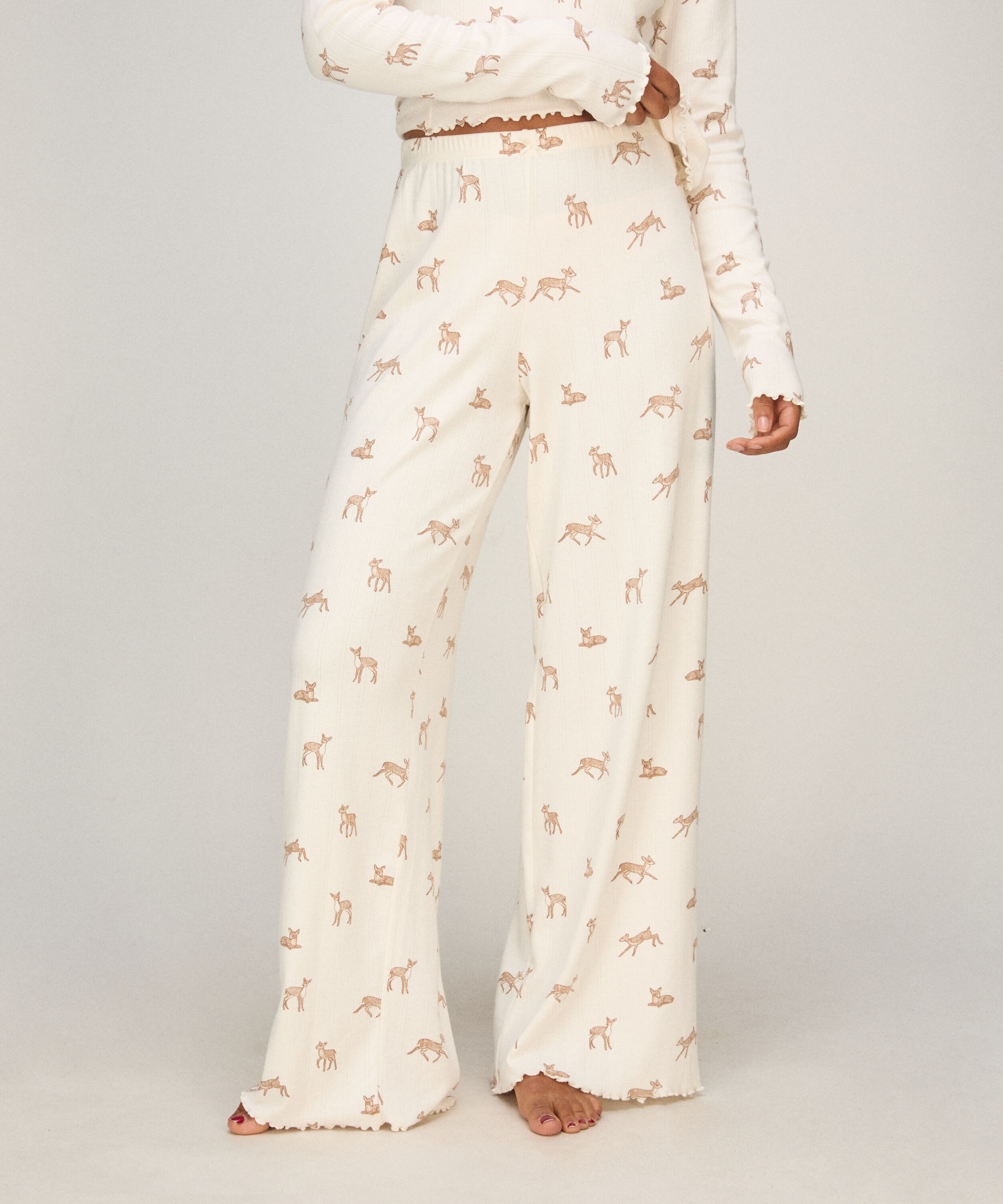 Pants Loose Pointelle, White