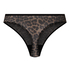 Highleg String Tara Leopard, Black