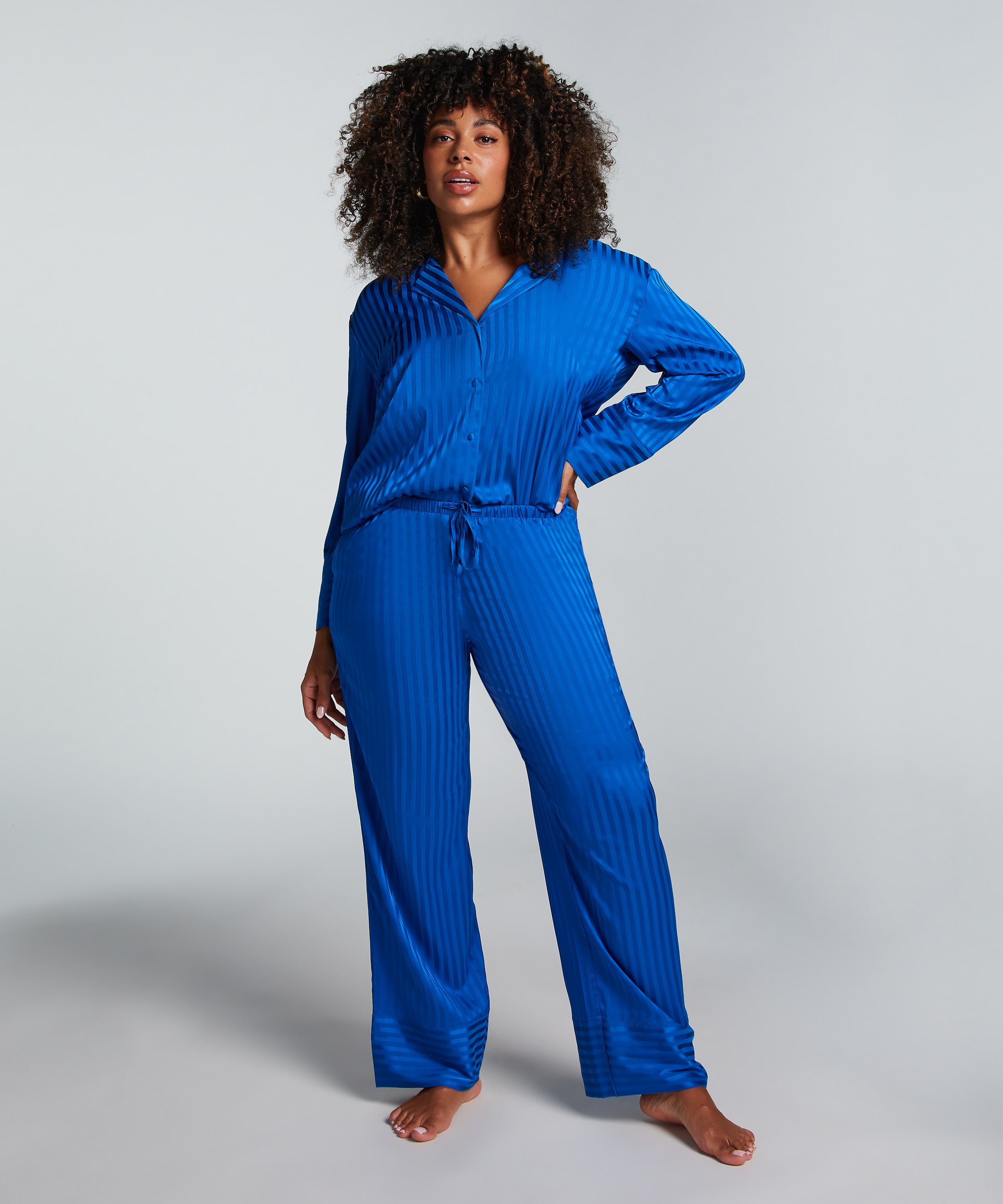 Satin Trousers, Blue, main