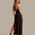 Satin Slip Dress, Black