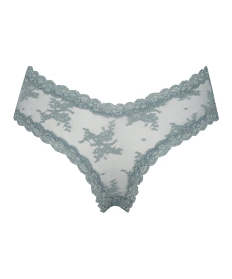 V-shaped Brazilian knickers mesh, Green