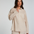 Linen Pyjama Top, Beige