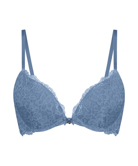 Marine Padded Push-Up Underwired Bra, Blue