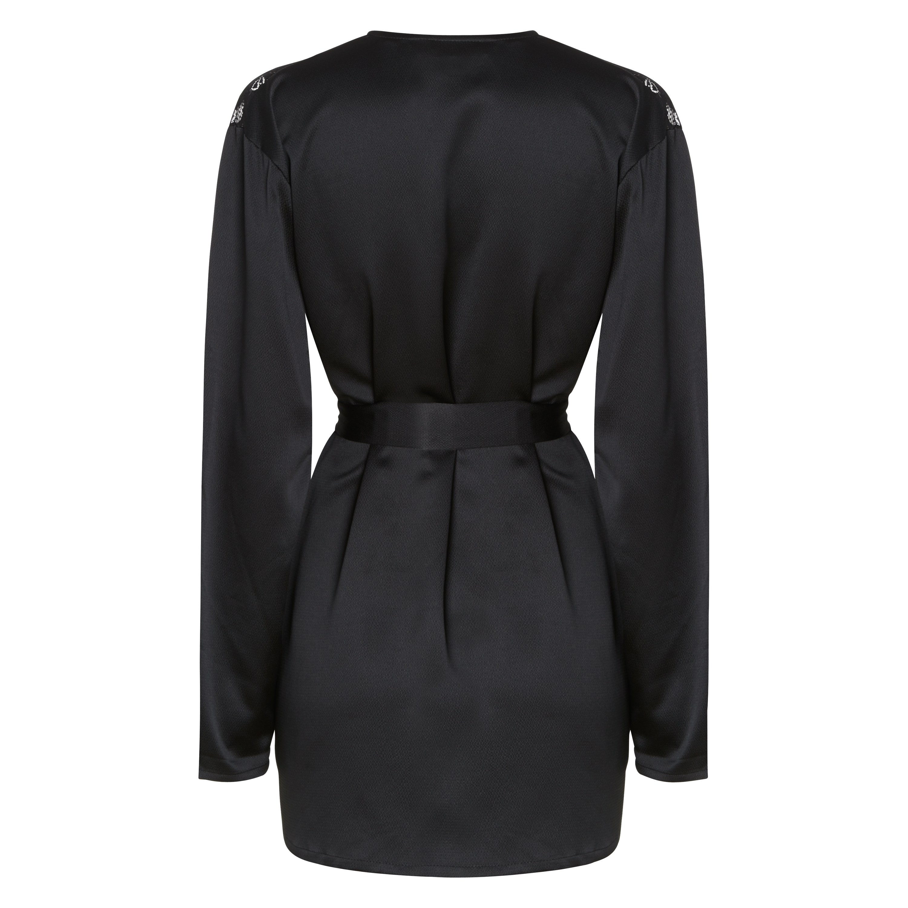 Kimono Hammered satin, Black, main