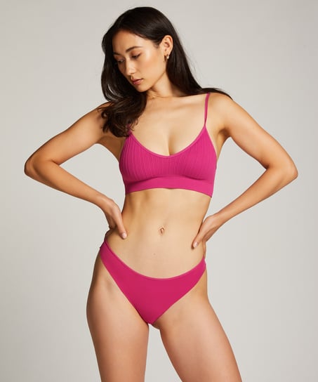 Lace Back Invisible Thong, Pink