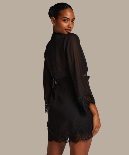 Satin Kimono - Noir Collection - Hunkemller