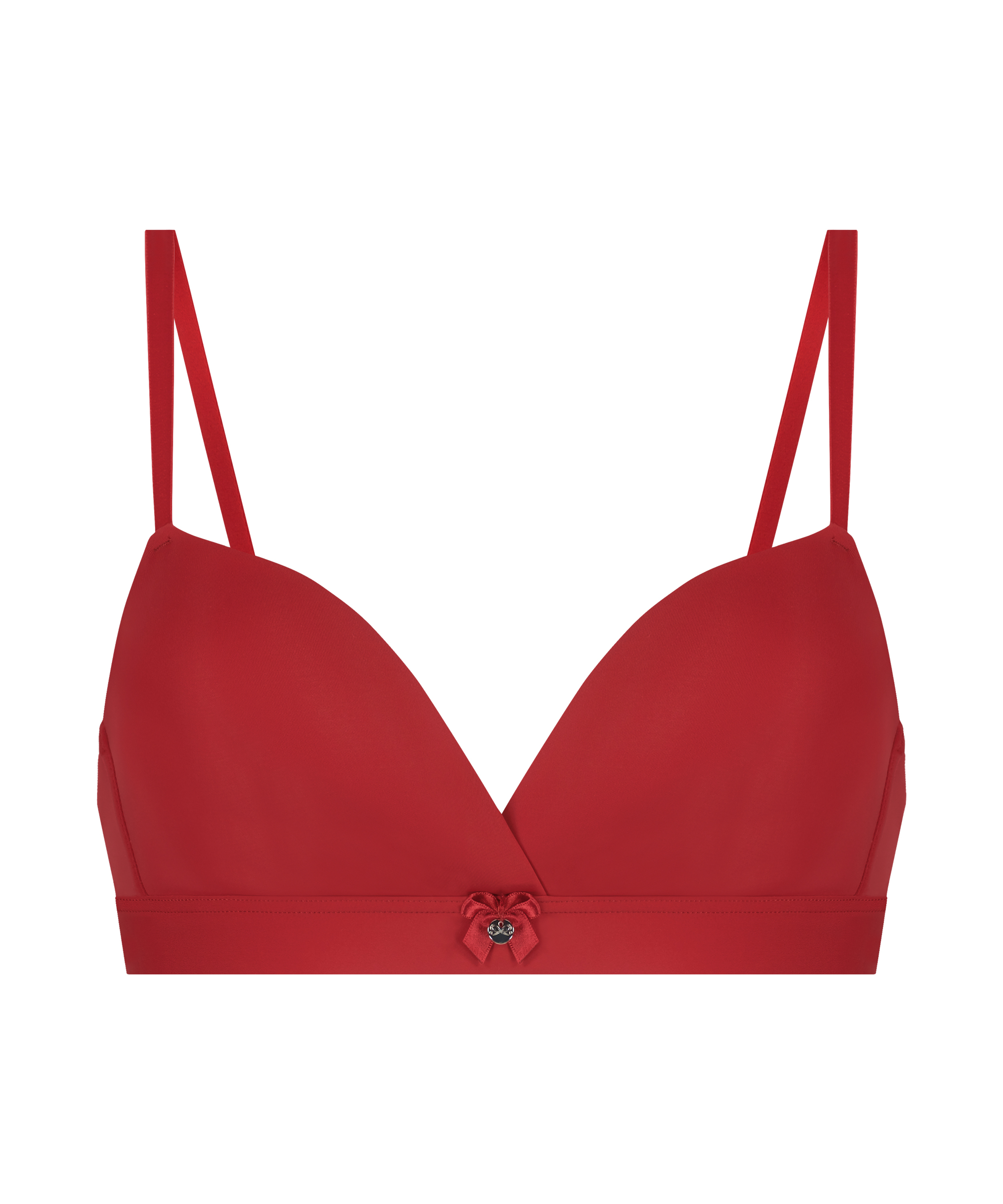 Padded Non-Wired Bra, Red, main