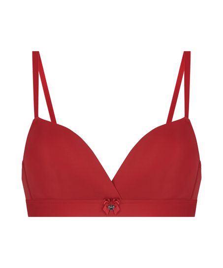 Padded Non-Wired Bra, Red