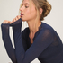 super soft Lace V-Neck shirt with Cashmere, Blue