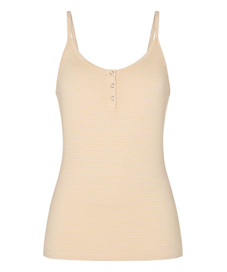Pyjama Cami Striped Henley, Yellow