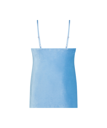 Rib Velours Cami Top, Blue