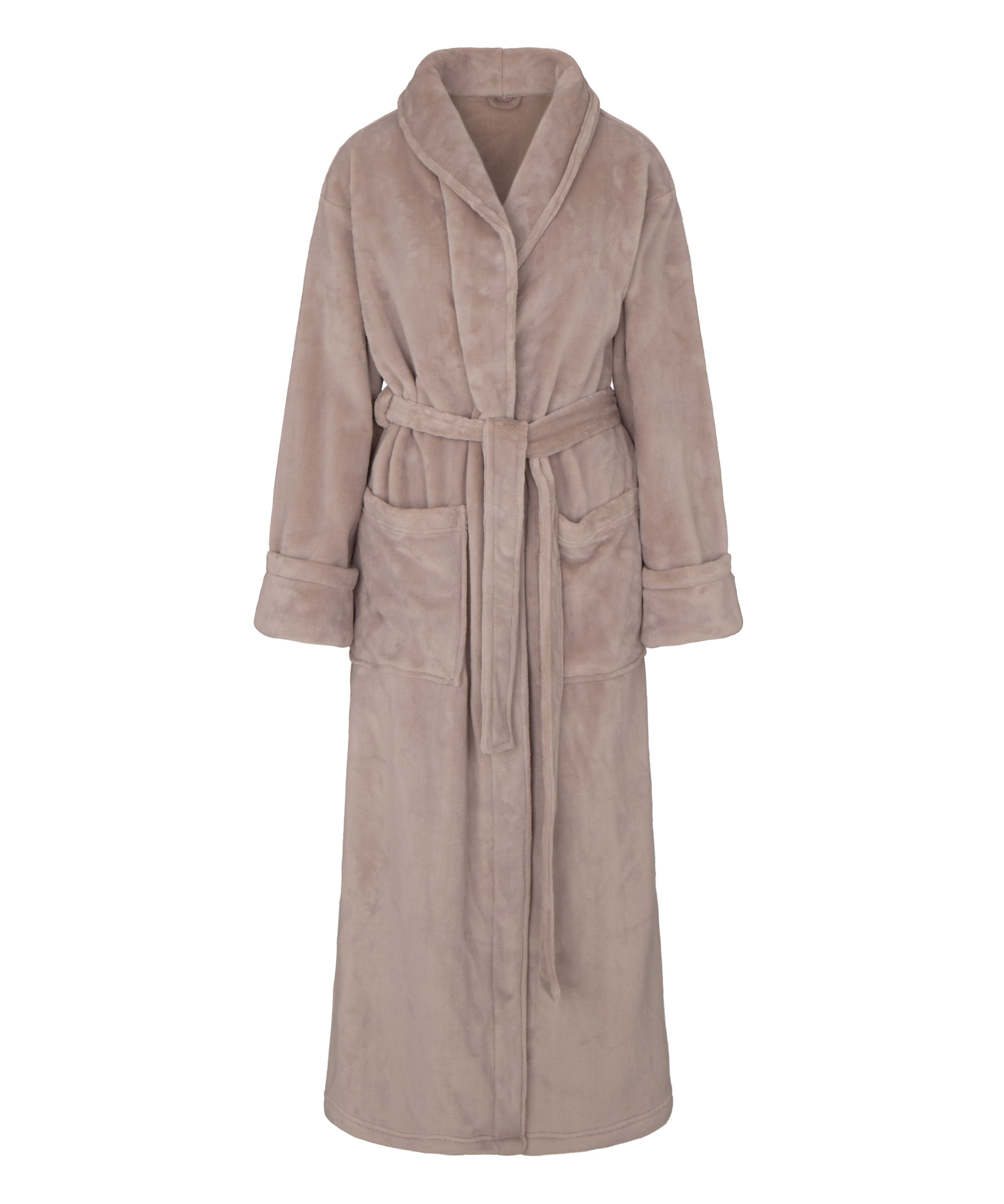 Soft Fleece Bathrobe, Beige, main