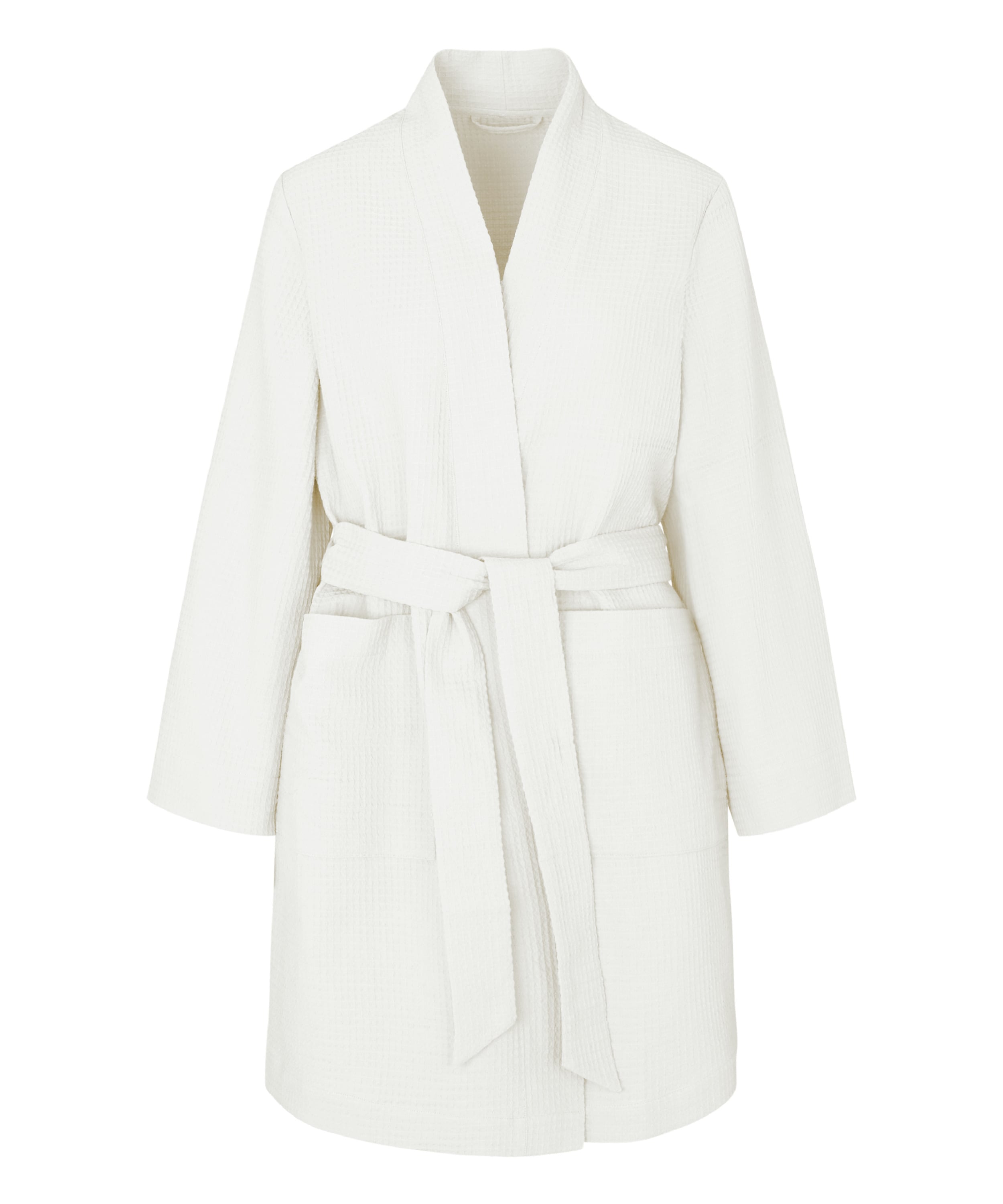 Waffle Bathrobe, White, main