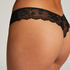 3 Pack Lace Black Invisible Thong, Black