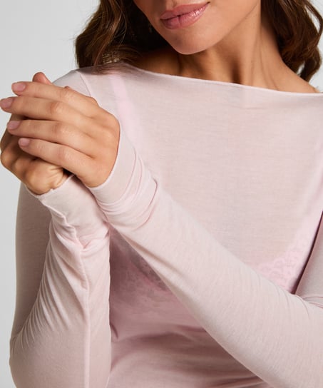 super soft Boatneck shirt with Cashmere, Pink