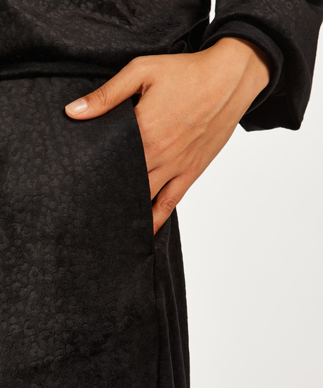 Petite Velours Jogging Bottoms, Black