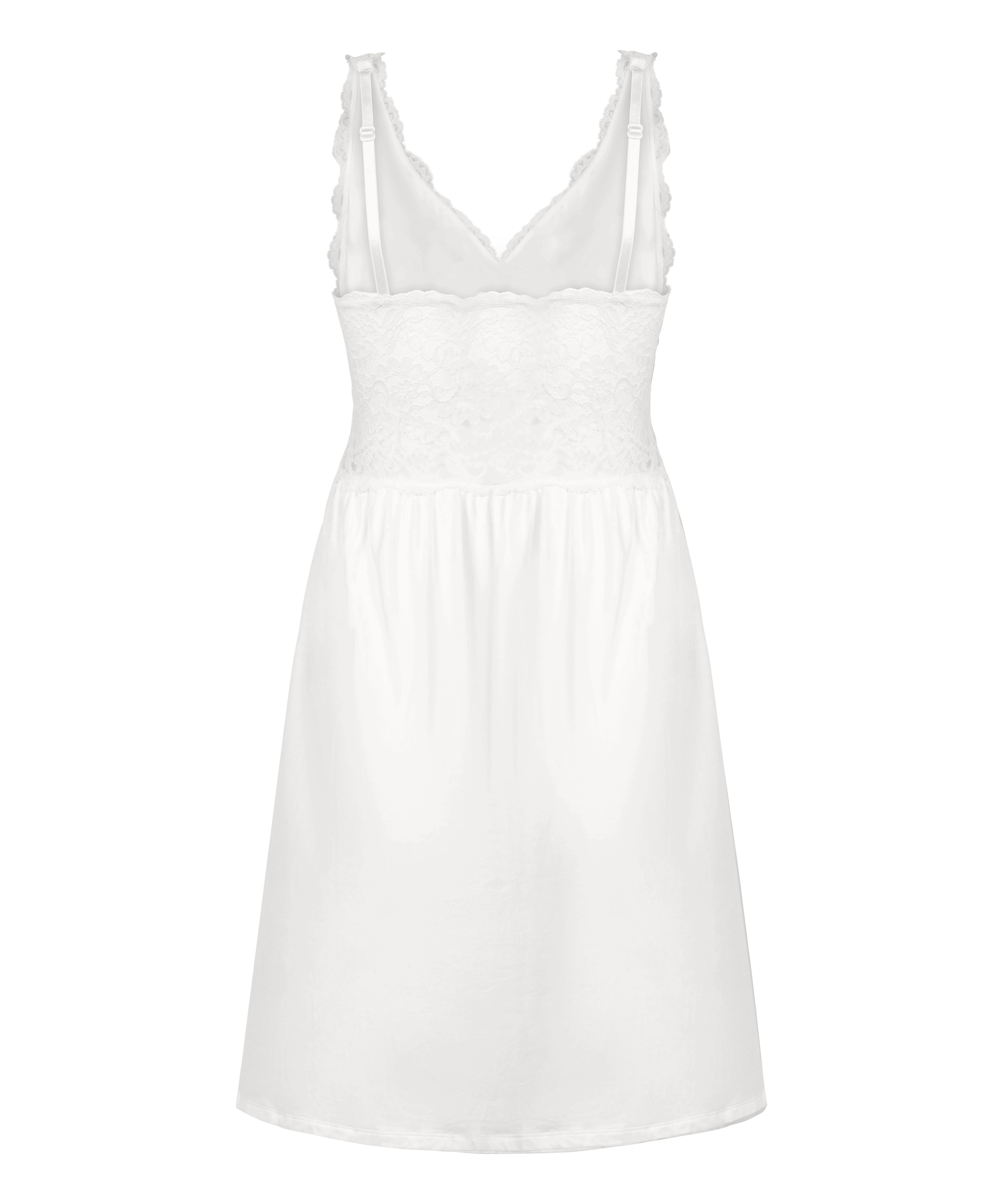 Nora Lace Slip Dress, White, main