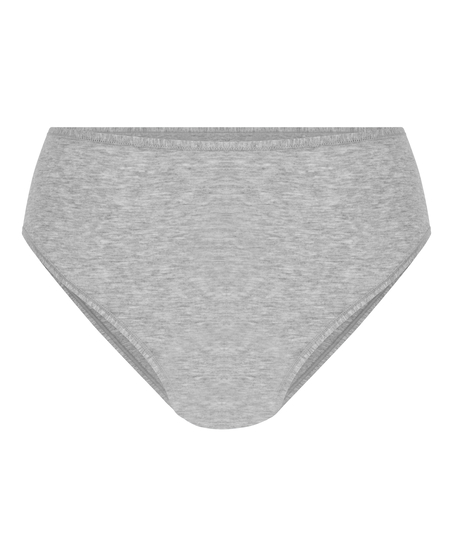 Cotton High Leg Brazilian, Gray
