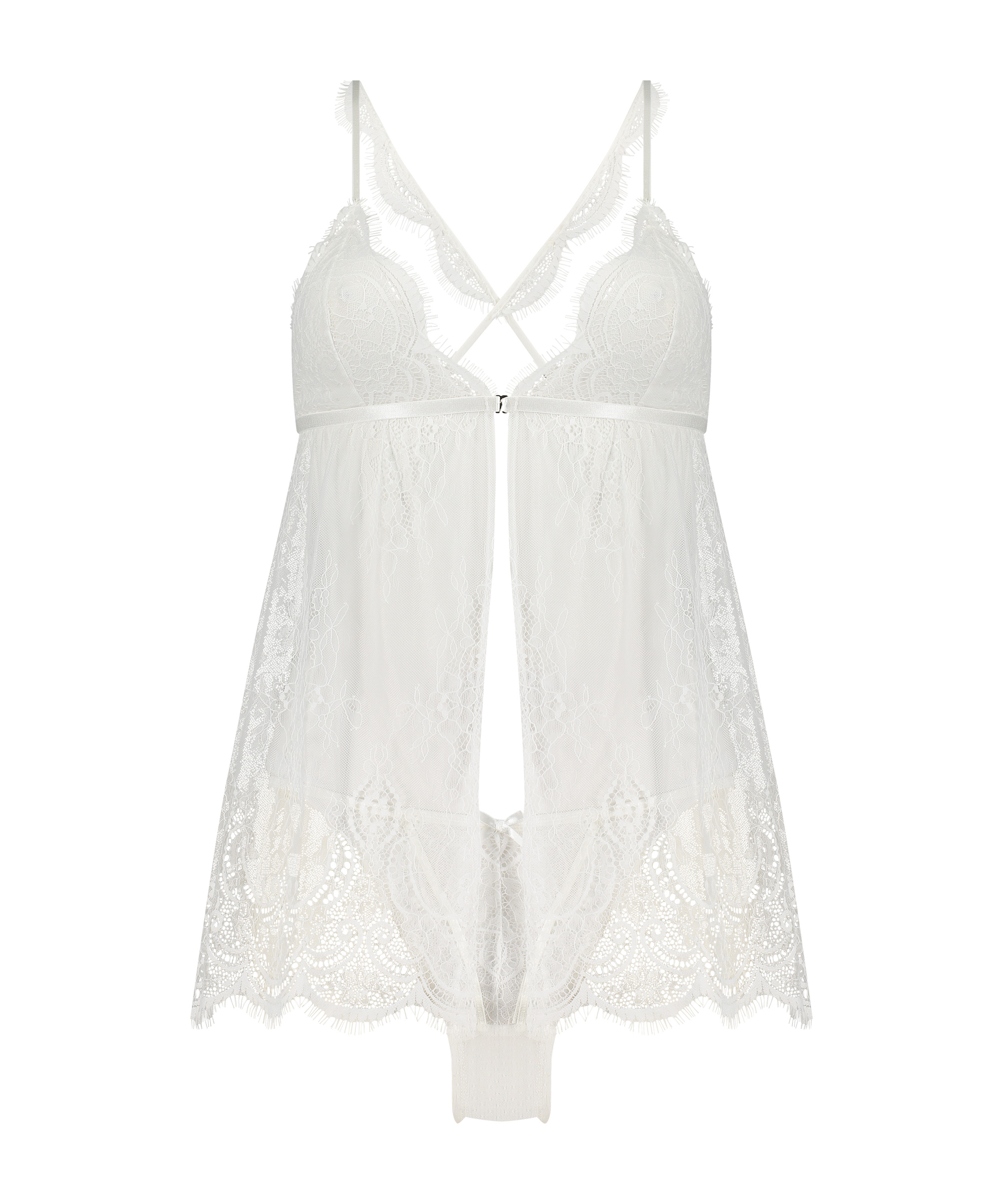 Bridal Lace Babydoll, White, main