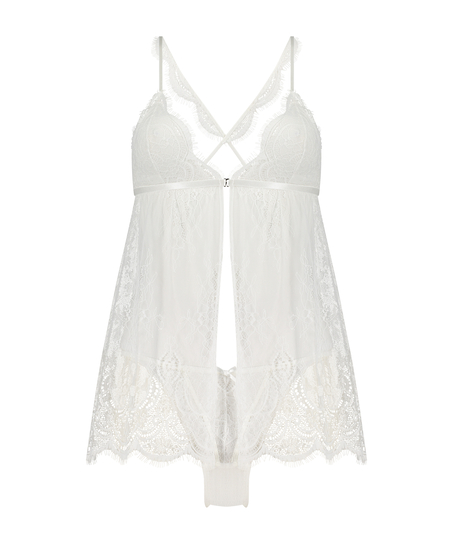 Bridal Lace Babydoll, White