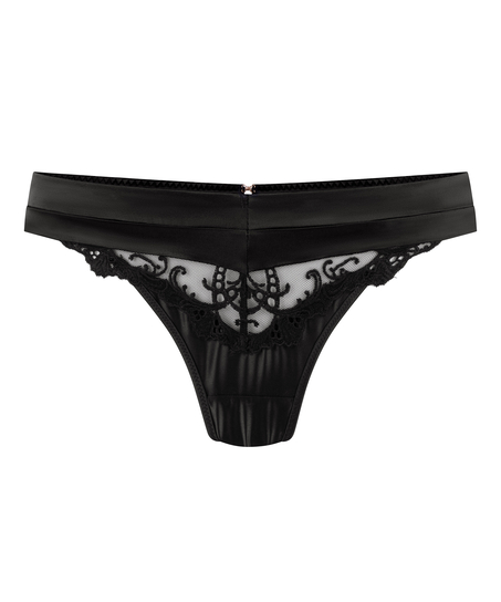 Sveta High Leg String, Black