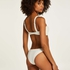 Broderie Padded Bandeau Bikini-Top, White
