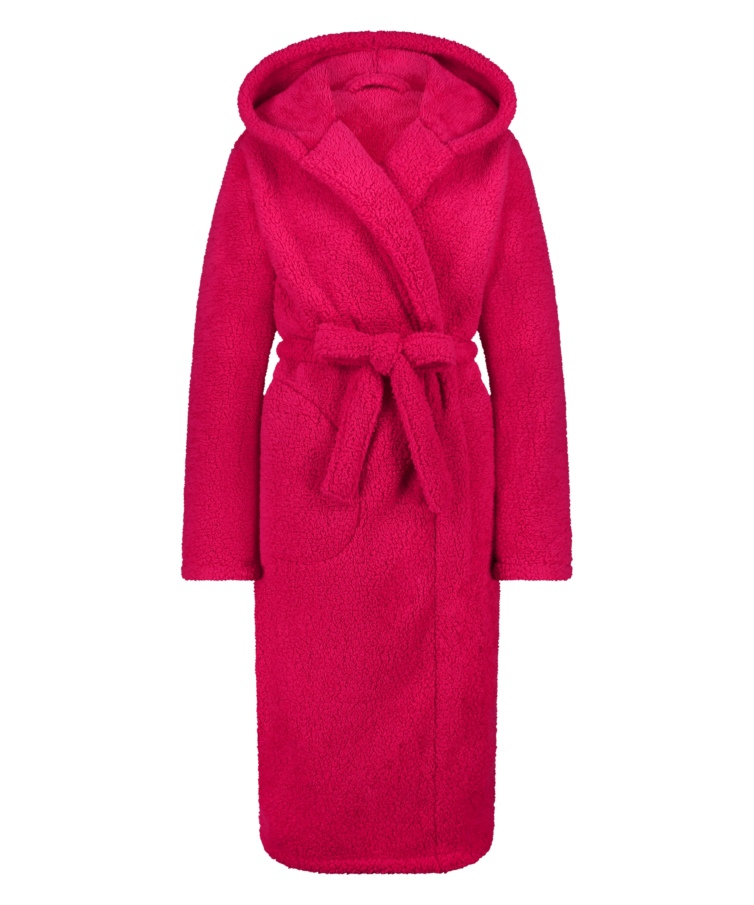 Long Fleece Bathrobe, Pink