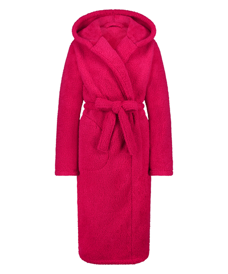 Long Fleece Bathrobe, Pink