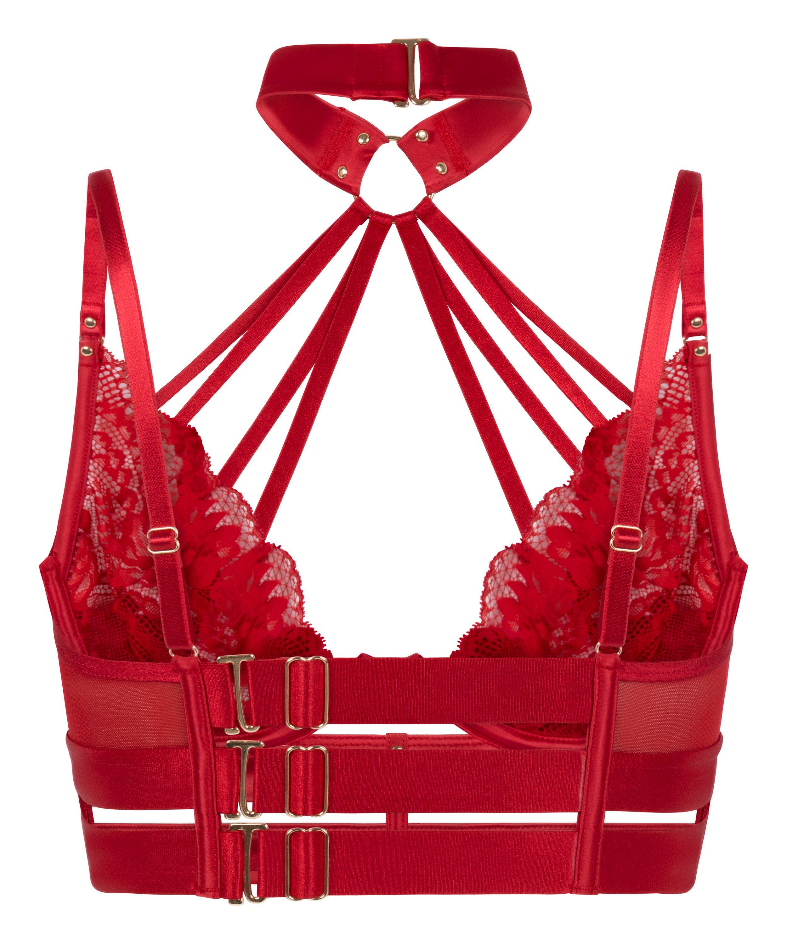 Emmeline Non-Padded Underwired Longline Bra, Red, main