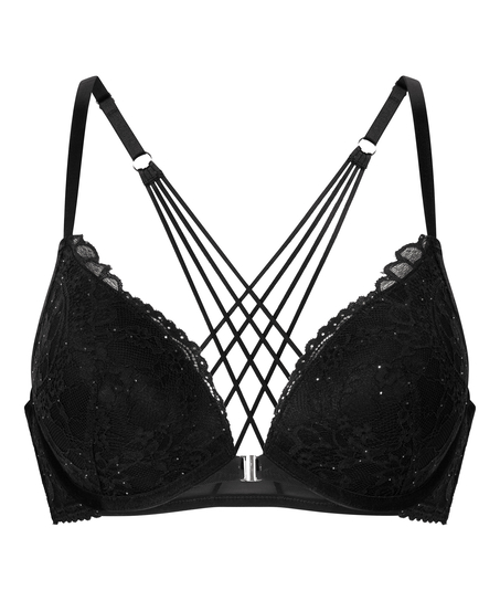 Sabrina Padded Underwired Push-Up Bra, Black