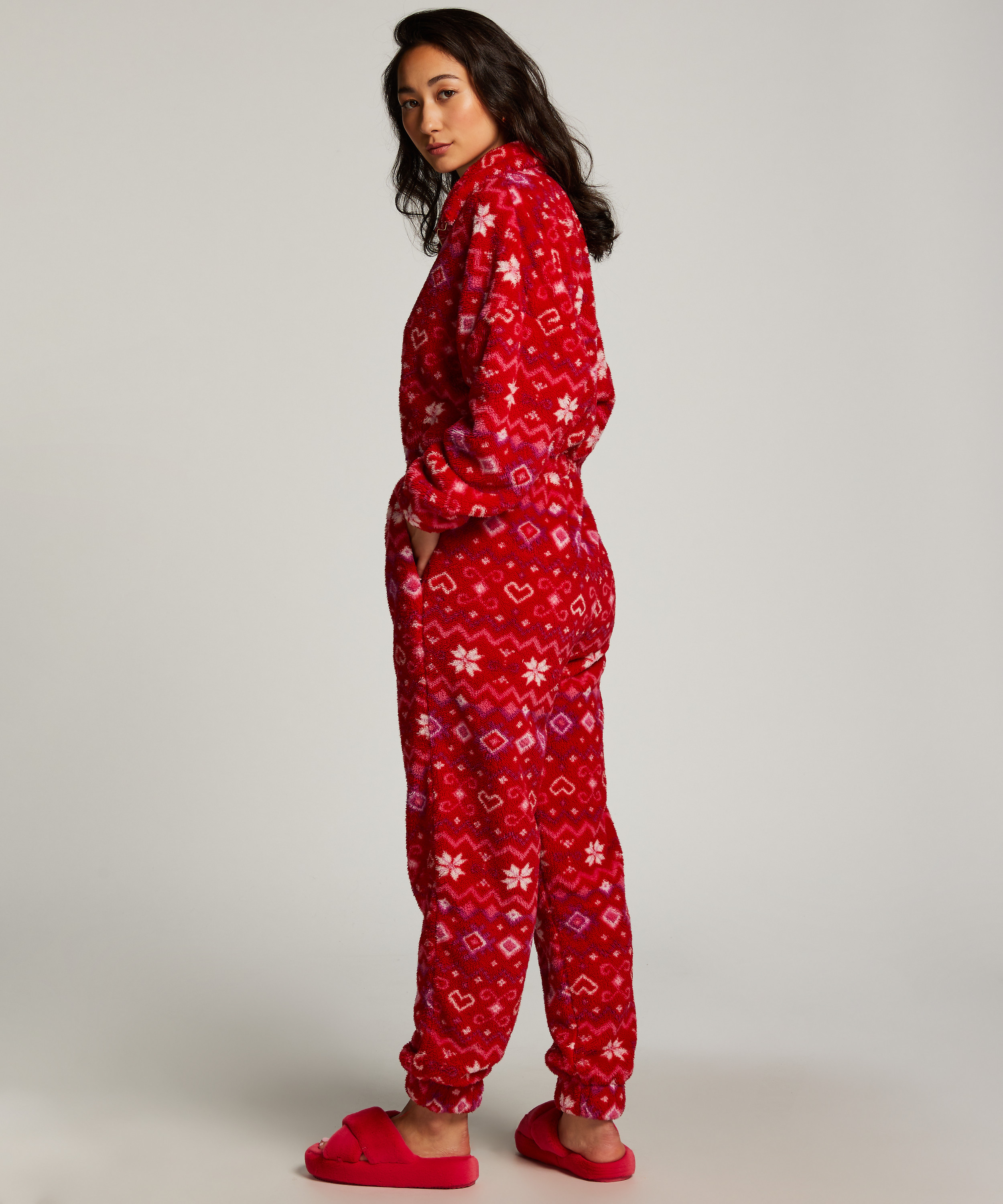 Onesie fleece, Red, main