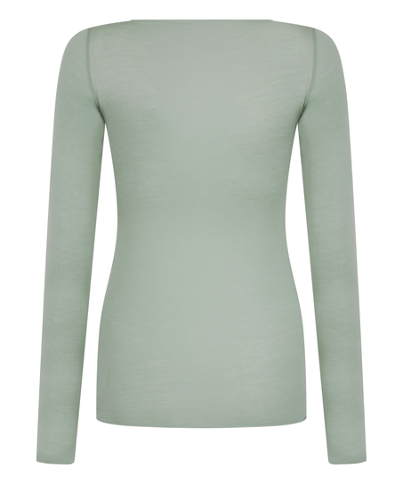 super soft Boatneck shirt with Cashmere, Green