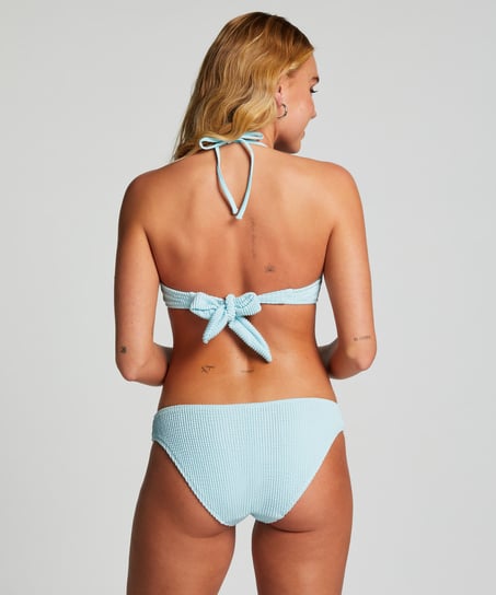 Crinkle Bandeau Bikini Top, Blue