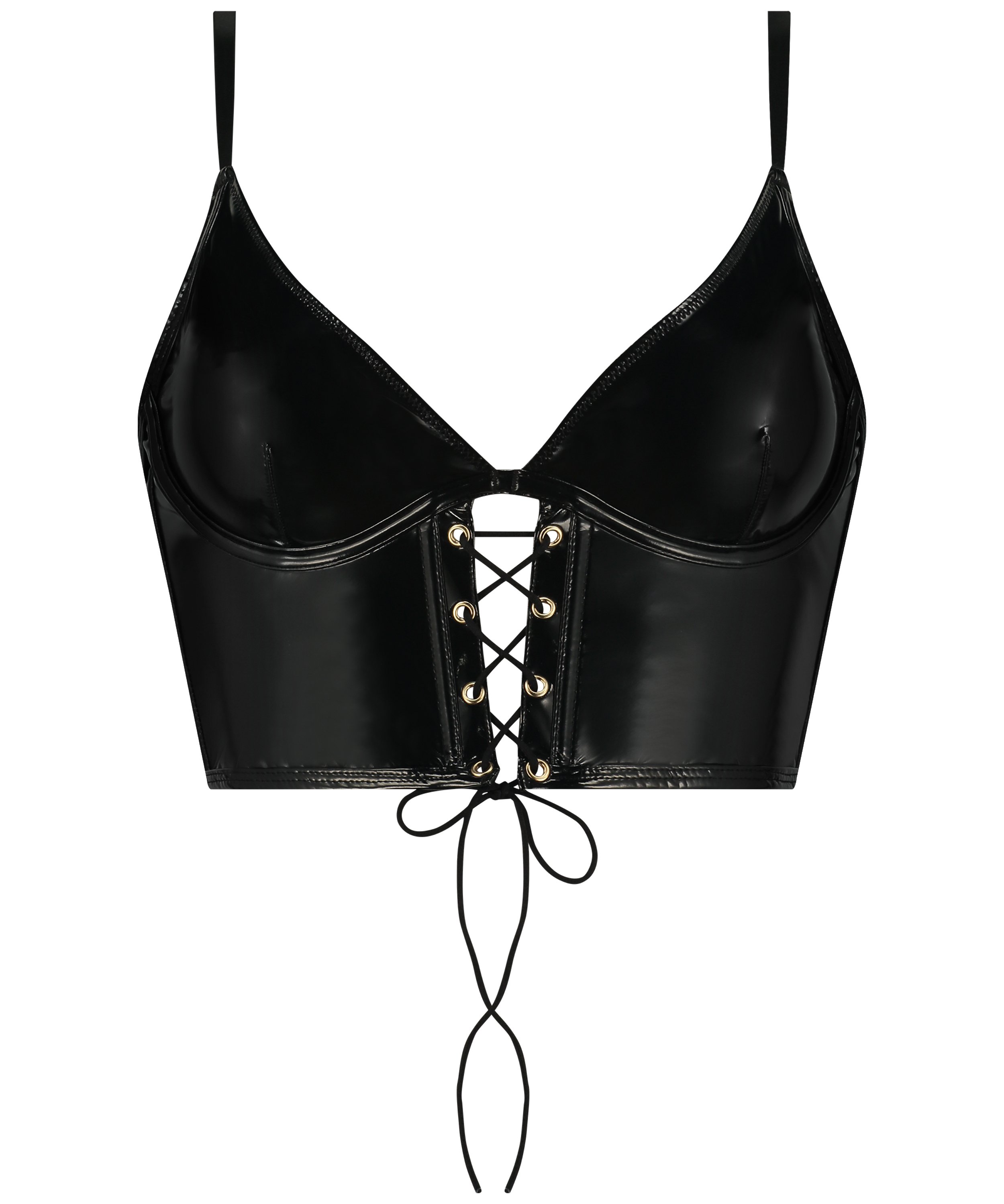 Padded Underwired Longline Bra, Black, main