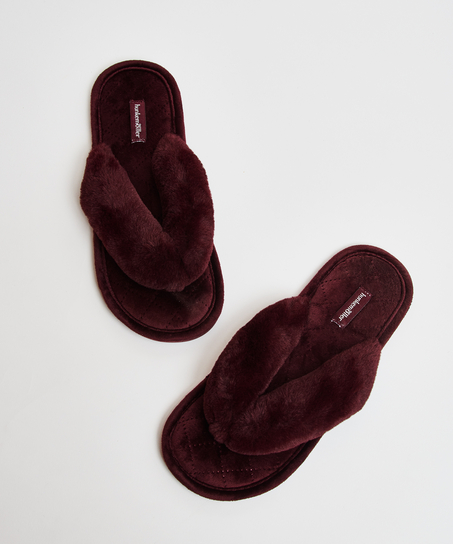 Fur Velours slippers, Red
