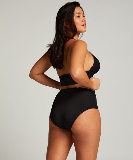 Scallop Rio Bikini Bottoms, Black
