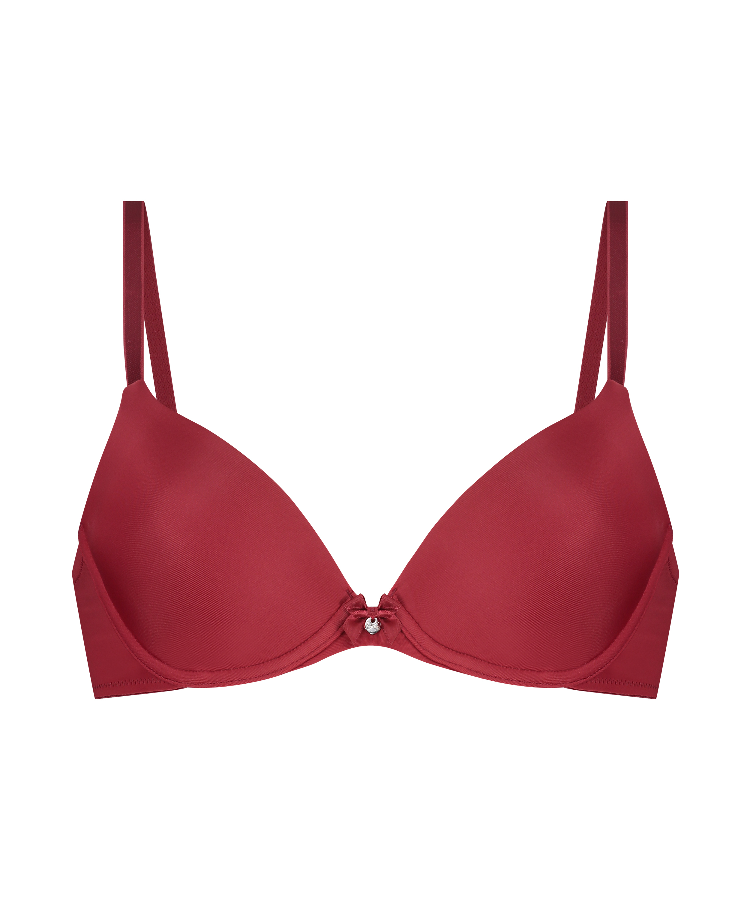 Plunge Padded Underwired Bra, Red, main