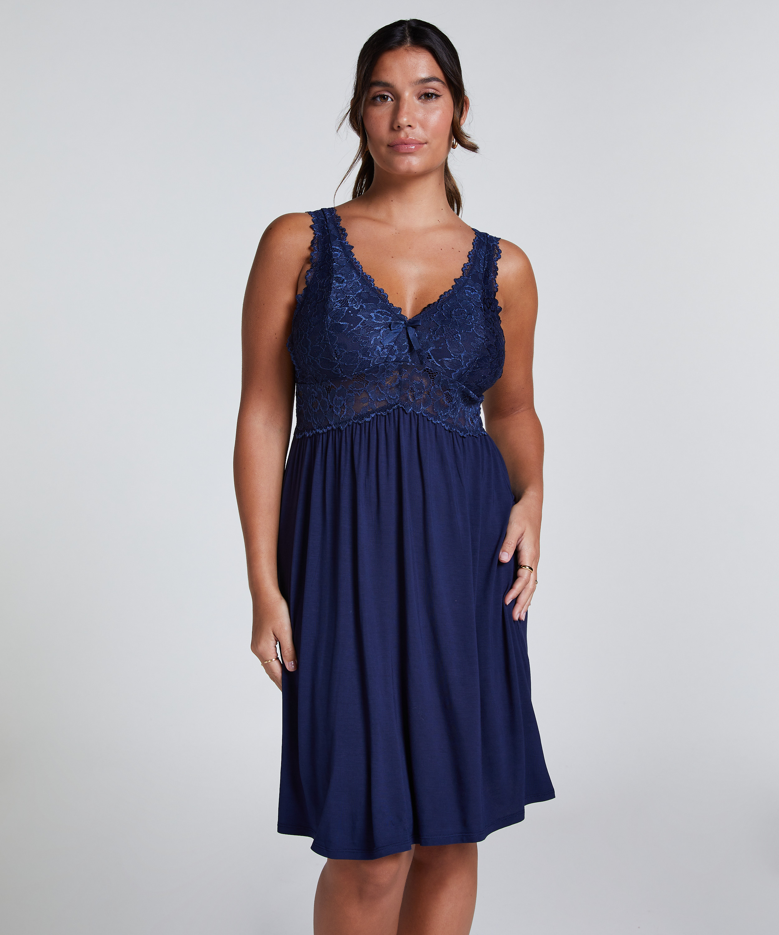 Nora Lace Slip Dress, Blue, main