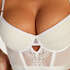 Malika padded longline underwired bra, White