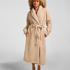 Long Fleece Bathrobe, Beige