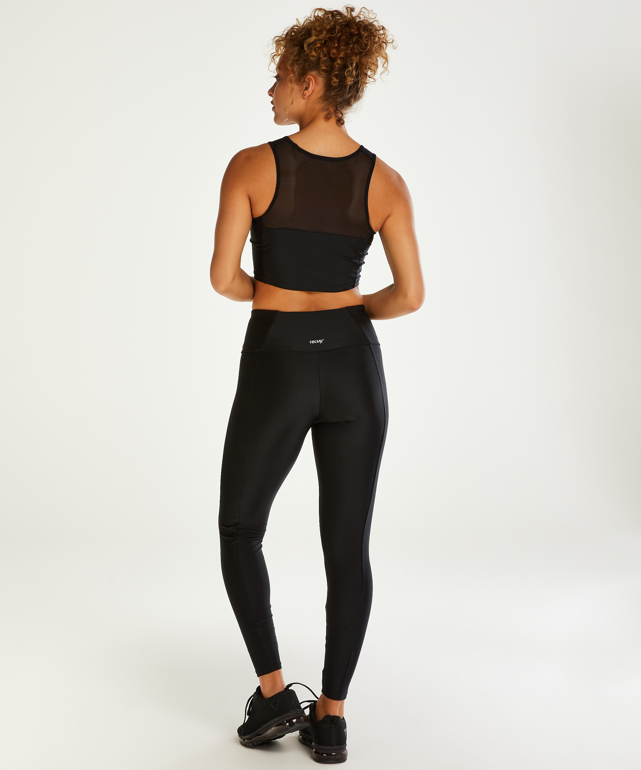 HKMX High waisted sports leggings Shine On, Black, main