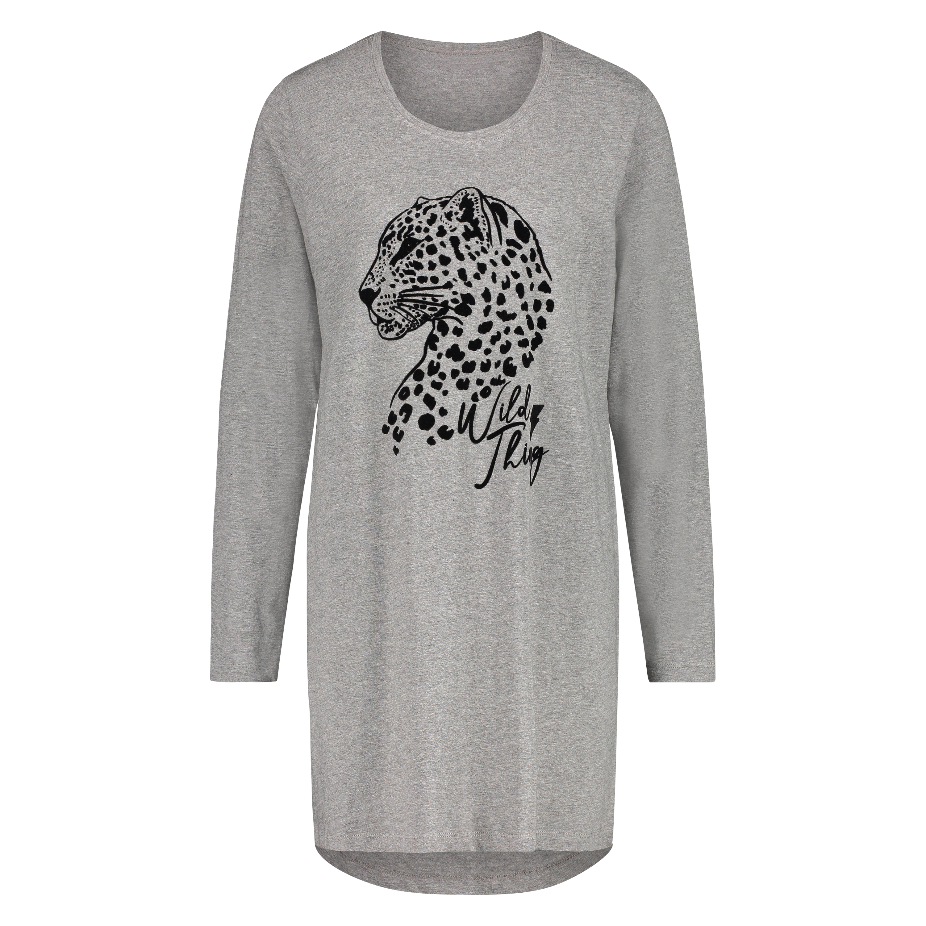 Round Neck Nightshirt, Gray, main