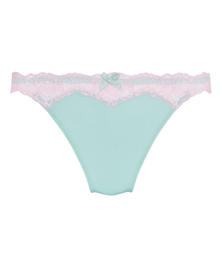 Lace & Shine Thong, Blue