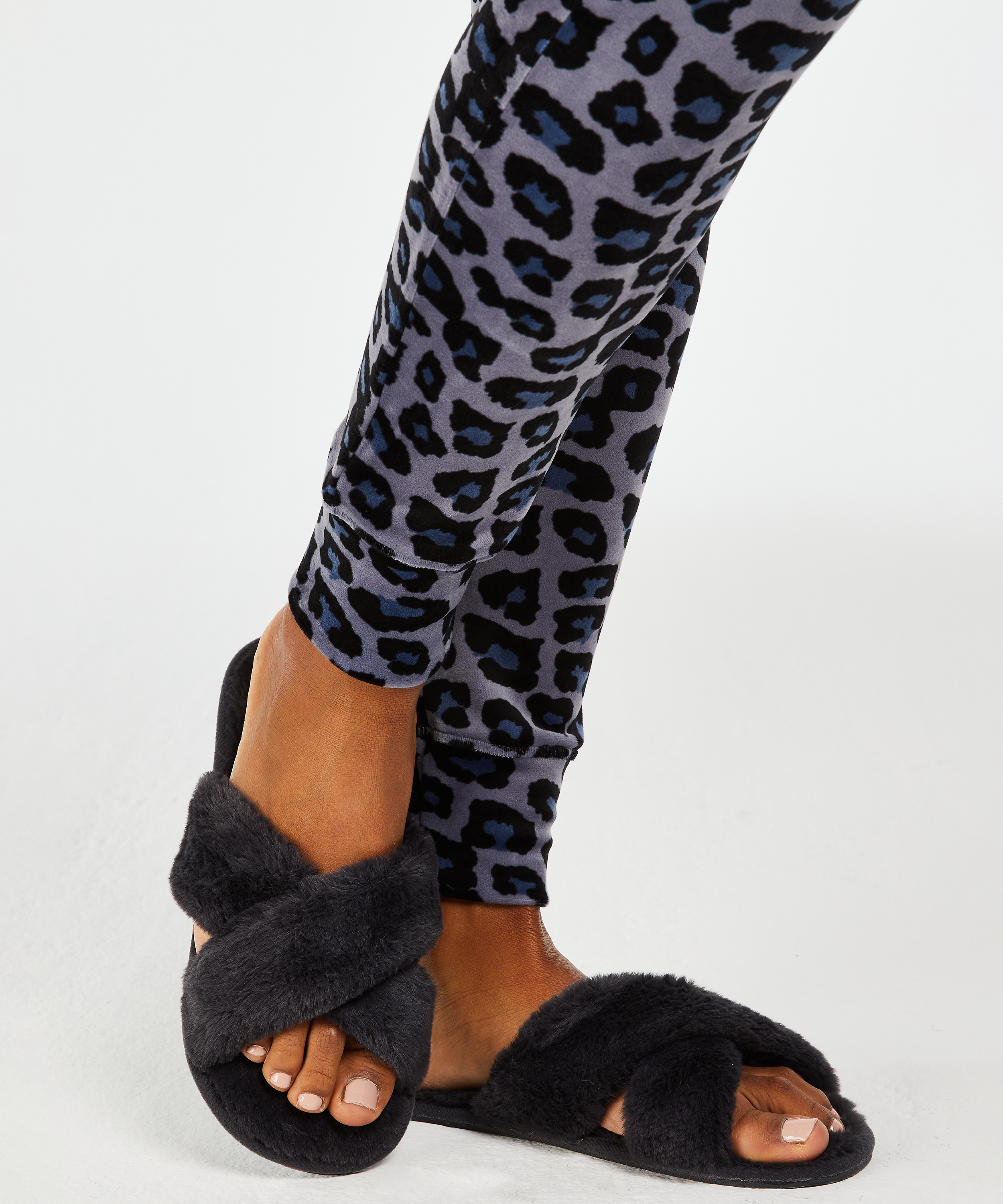 Cross Straps Indoor Sandals, Gray, main