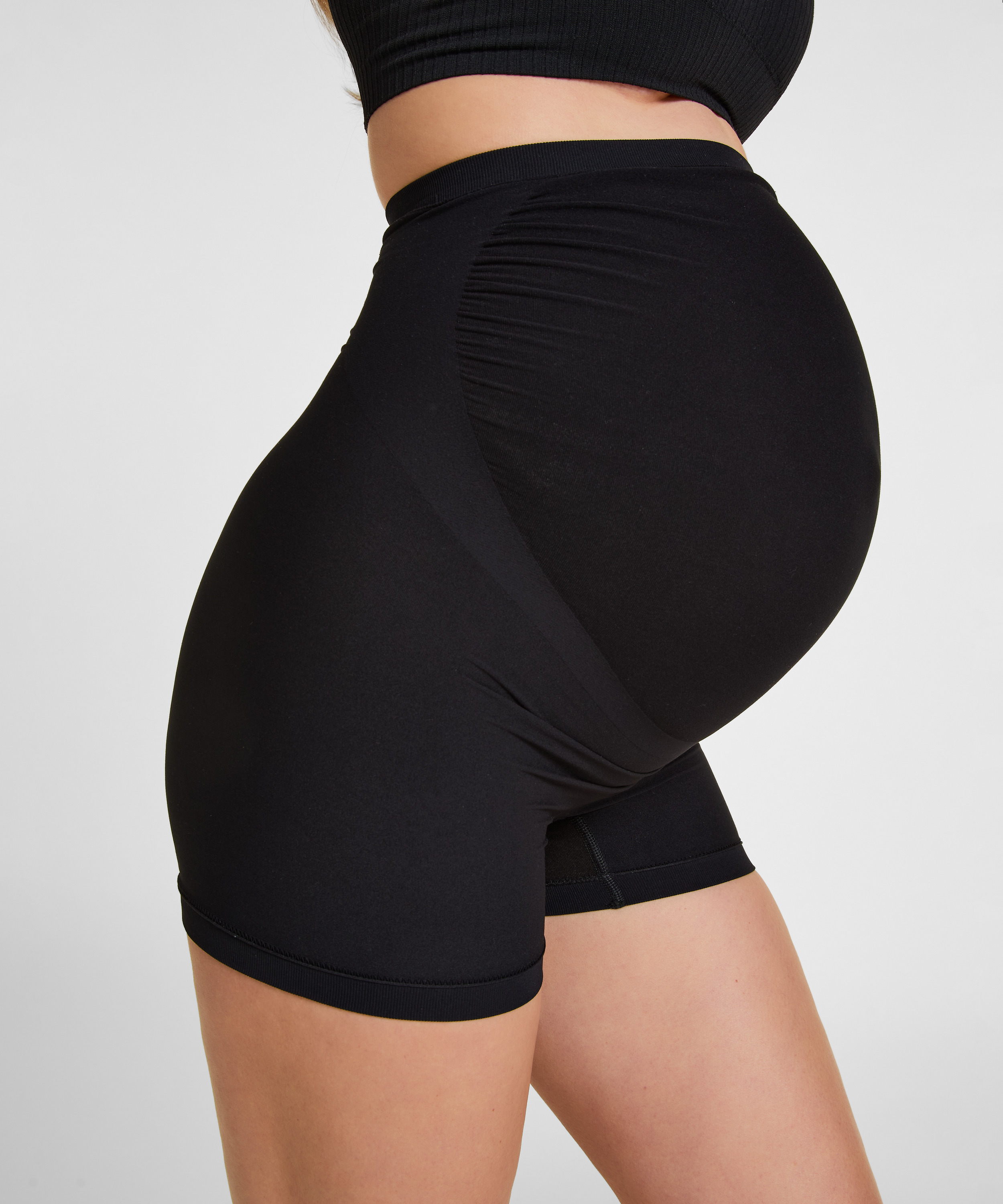 Seamless Maternity Short, Black, main